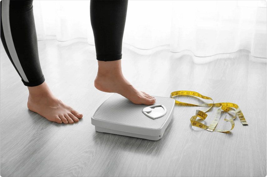 Woman on a scale